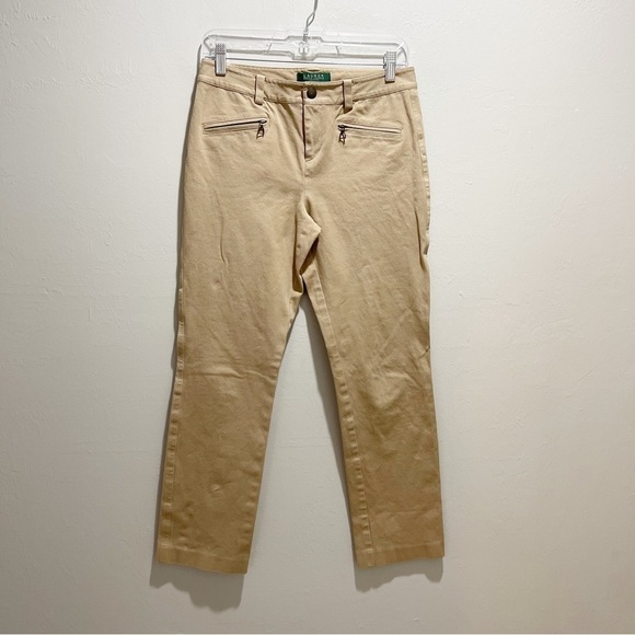 Lauren Ralph Lauren Pants - LAUREN RALPH LAUREN Women’s Beige Equestrian Theme Skinny Pants Horse Bit Sz 2P
